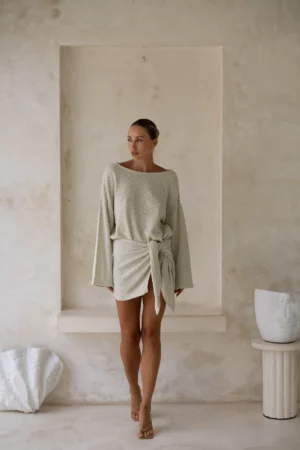 2. Azoria longseeve linen body and skirt